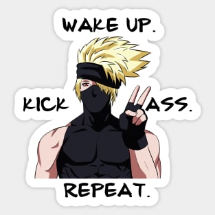 Anime badass motivational poster Sticker